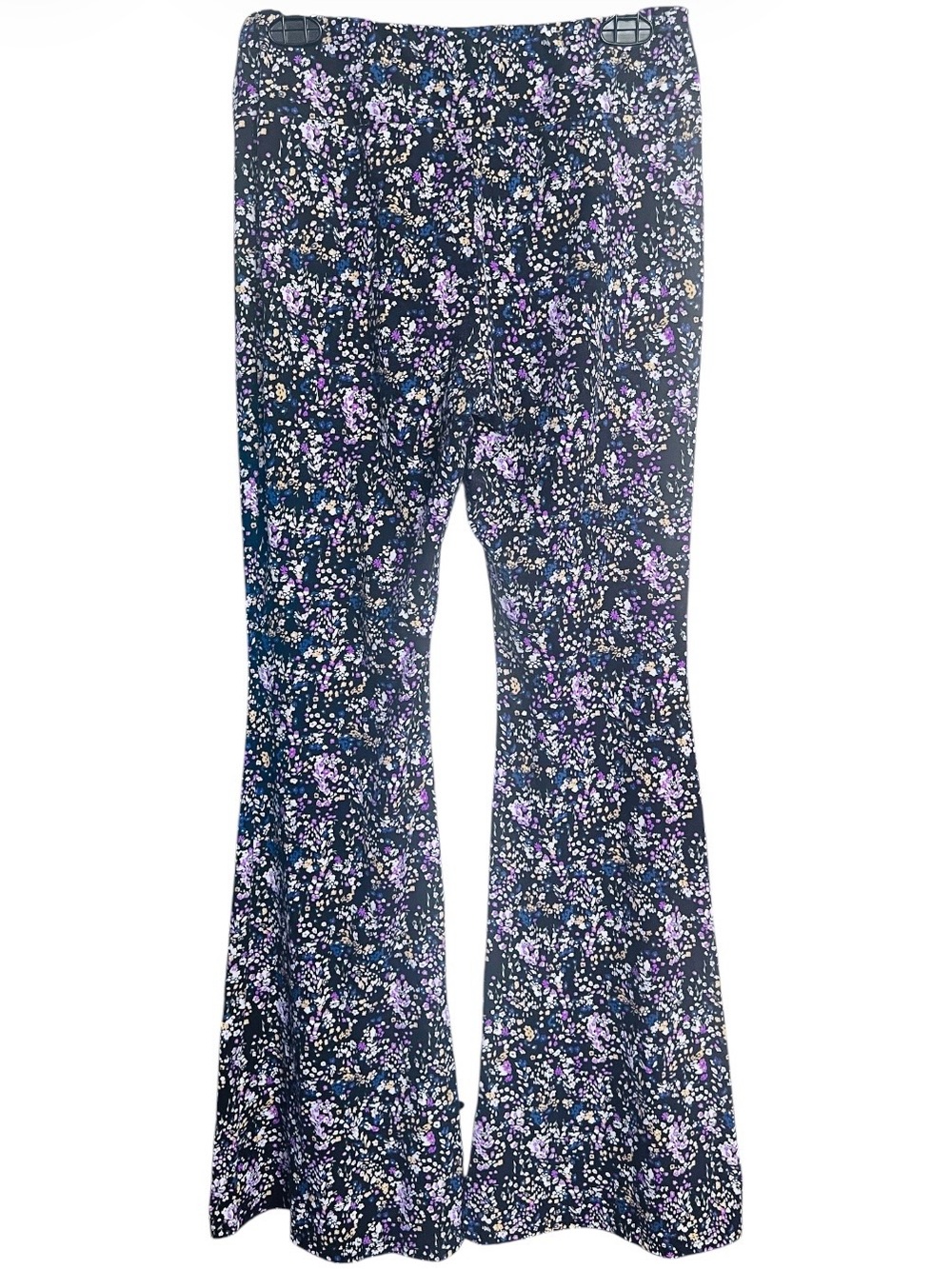 No Boundaries Boho Hipster Floral Flare Stretch Pants Blue SZ XL Juniors - Picture 2 of 6